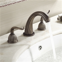 Bathroom BIM Antique Brass Double Handle Brass Faucet