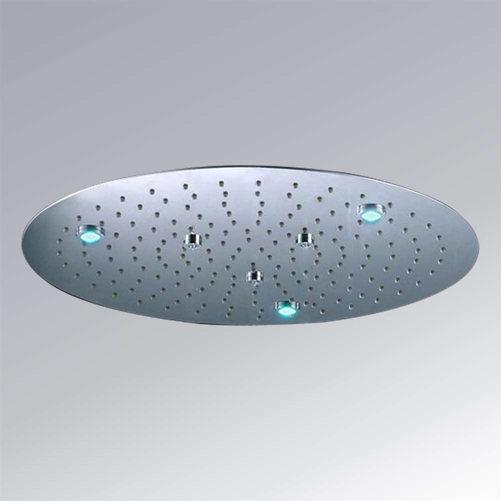 20 inch Milan Recessed Stainless Steel Round Color Changing LED Rain Shower Head (BTD006-2R)