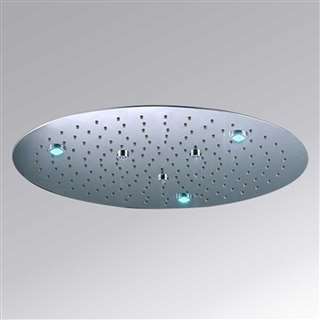 Hospitality Showerhead 20" MIlan Recessed Stainless Steel Round Color Changing LED Rain Shower Head