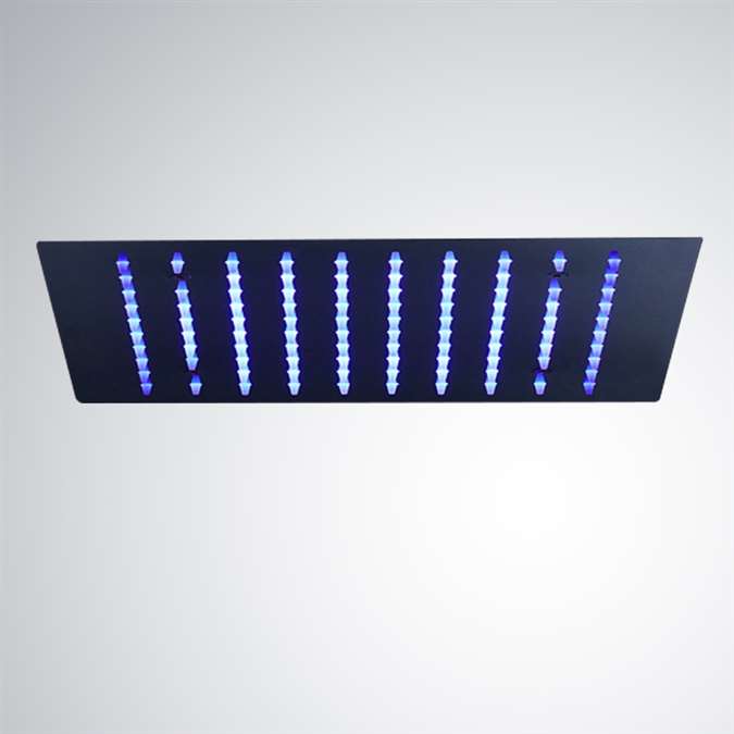 32 Recessed Stainless Steel Color Changing LED Rain Shower Head Dark ORB/Matte Black (BTD099H-OR)