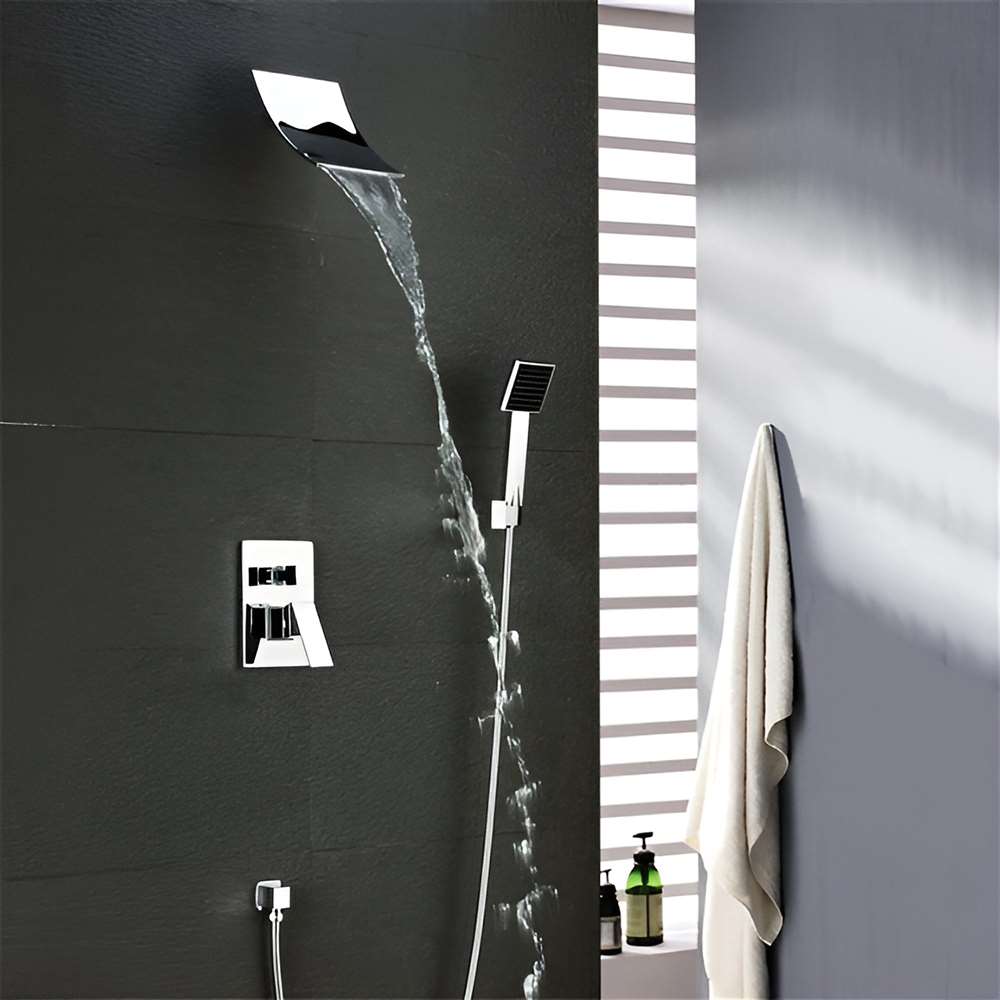 BZ-5618 � Annapolis Polished Chrome Wall Mount Waterfall Shower Set