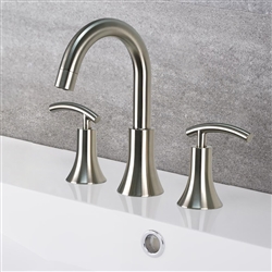 Cr�teil Brushed Nickel Bathroom Widespread Vanity Sink Faucet Lead Free
