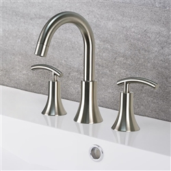 Crteil Brushed Nickel Bathroom Widespread Vanity Sink Faucet Lead Free