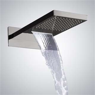 Revit Families Nickel Brushed Rainfall Waterfall Shower Head Wall Mount Shower Replacement
