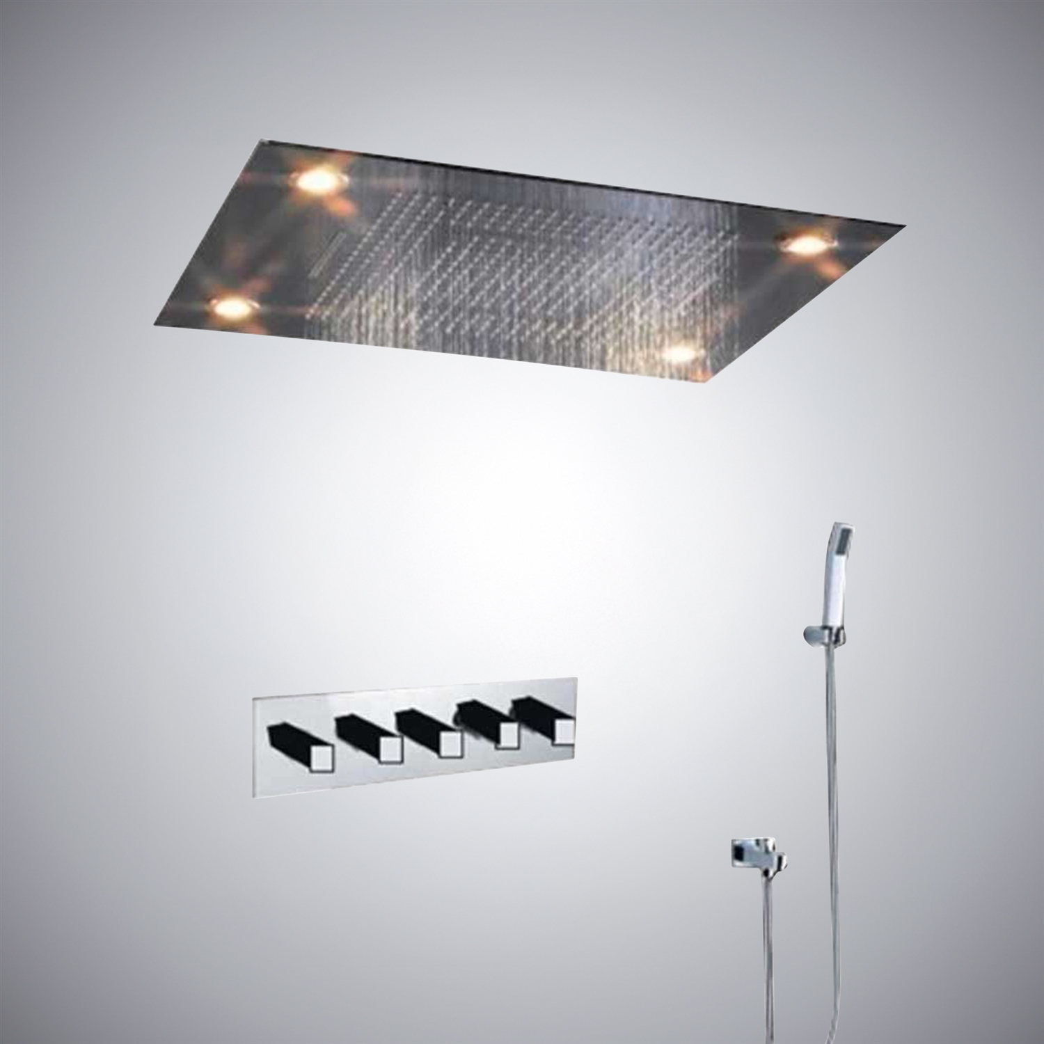 31 Stainless Steel Multi Color Water Powered LED Shower (ZBD012-1)
