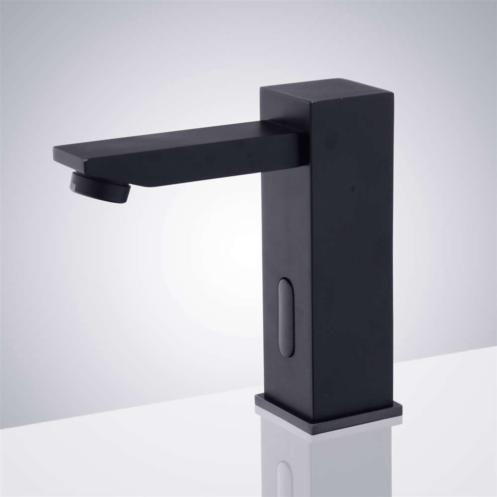 BathSelect matte black commercial touchless faucet